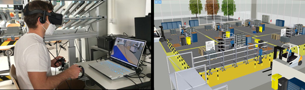 Einsatz von Virtual Reality zur Planung einer Fabrik zur Produktion von Schreibtischen
